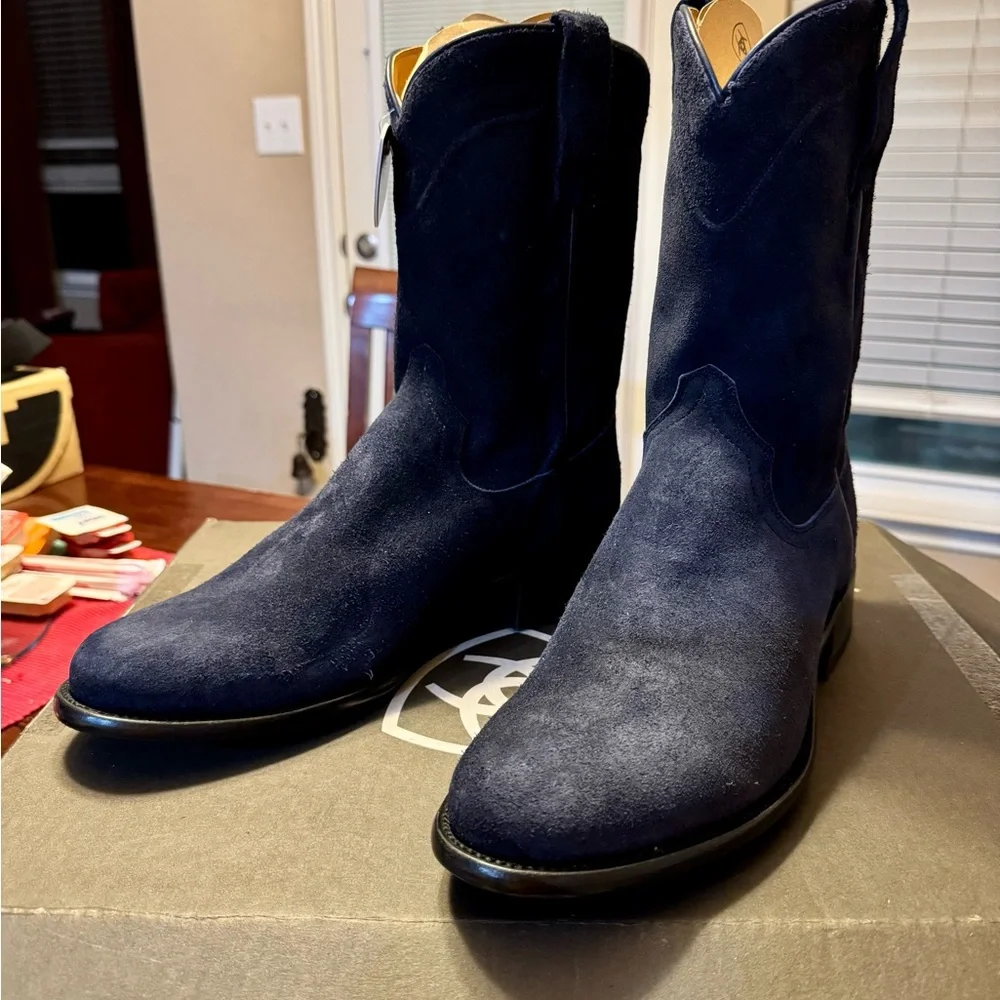 Ariat Men's yellowstone navy roughout suede Boots size 10.5 NWT - Picture 3 of 6